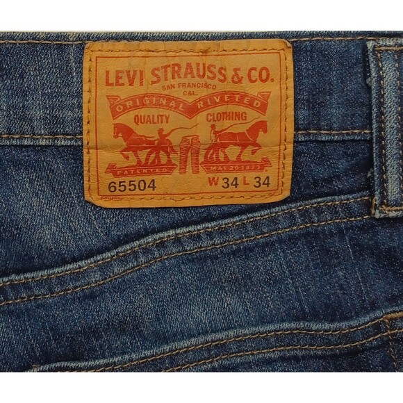 Rare Levi's 65504 Men's Skinny-Straight Jeans Size 34x34 Style Code:N9192 - Picture 1 of 9